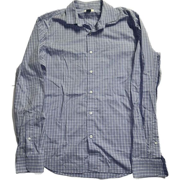 Old Navy Slim Fit The‎ Signature Shirt Blue Checkered Men’s Size M - Picture 1 of 4